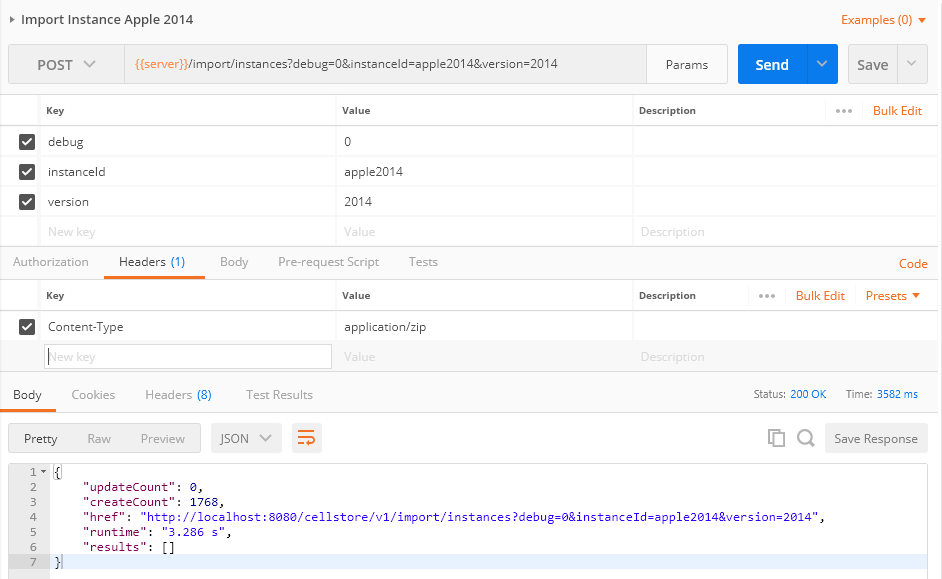 Import an Apple instance with Postman